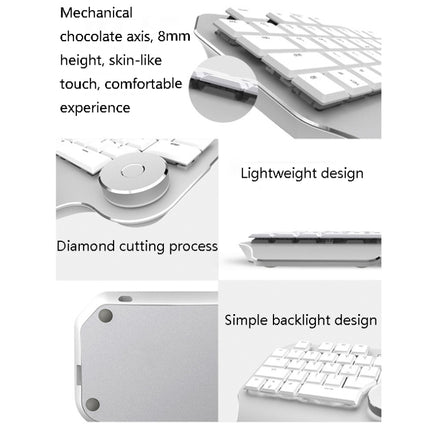 DELUX T11 29 Keys Single-Hand Keyboard Shortcut Key Speech Tool Flat Keyboard, Colour: Silver Gray-garmade.com