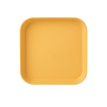 Home 6 Inch Small Dish Plastic Snack Cake Dish Dining Table Garbage Tray(Square Yellow)-garmade.com