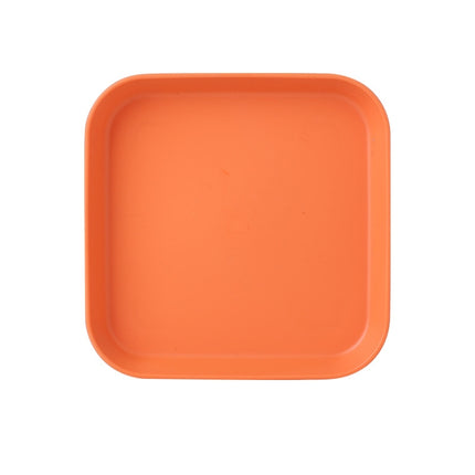 Home 6 Inch Small Dish Plastic Snack Cake Dish Dining Table Garbage Tray(Square Orange)-garmade.com