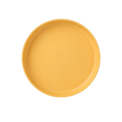 Home 6 Inch Small Dish Plastic Snack Cake Dish Dining Table Garbage Tray(Round Yellow)-garmade.com