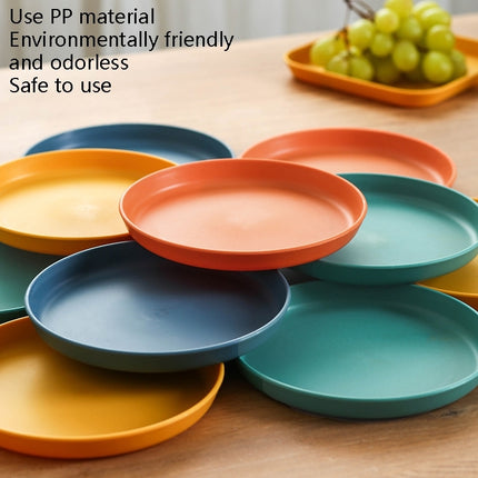 Home 6 Inch Small Dish Plastic Snack Cake Dish Dining Table Garbage Tray(Round Yellow)-garmade.com