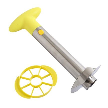 Stainless Steel Pineapple Peeler Slicers Fruit Cutter Kitchen Tools(Yellow handle)-garmade.com