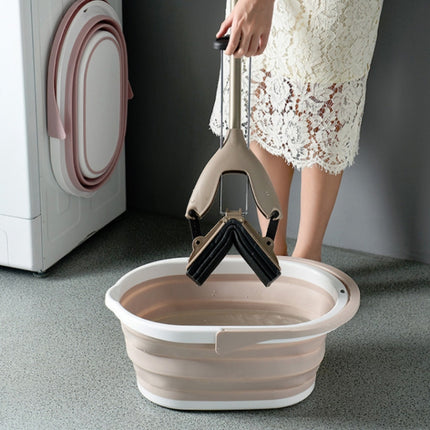 Rectangle Mop Cleaning Bucket For Household Foldable Mop Bucket(Beige)-garmade.com