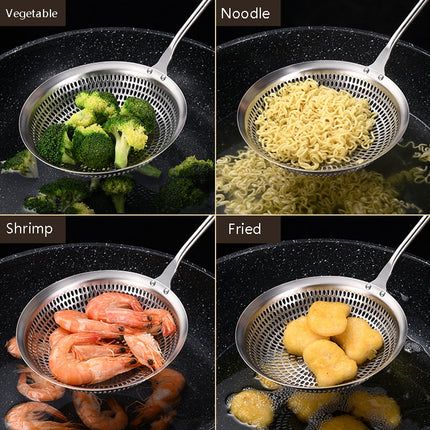 304 Stainless Steel Colander Dumpling Noodles Drained Colander Household Scoop Net Sieve, Specification: 16cm-garmade.com