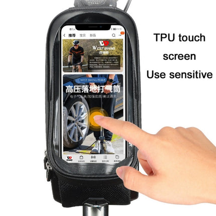 WEST BIKING Bicycle Hard Shell Car Front Beam Mobile Phone Bag(Black)-garmade.com