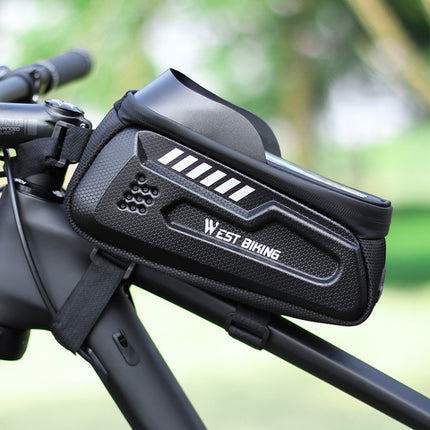 WEST BIKING Bicycle Hard Shell Car Front Beam Mobile Phone Bag(Black)-garmade.com