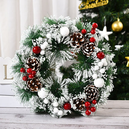 23cm Christmas Decoration Handmade Garland Wreath Door Hanging Window Props, Specification: Three White Fruit-garmade.com