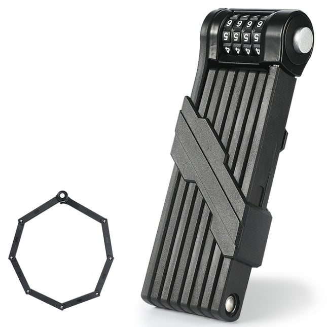 WEST BIKING Bicycle Folding Code Lock Riding Anti-Theft Chain Lock(Black)-garmade.com