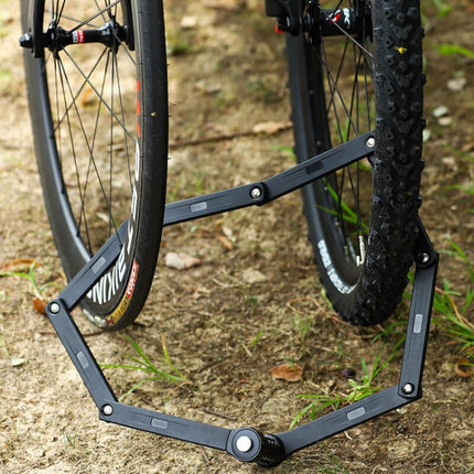 WEST BIKING Bicycle Folding Code Lock Riding Anti-Theft Chain Lock(Black)-garmade.com