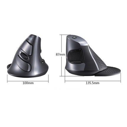 DELUX M618 6-Keys Vertical Snail Ergonomic Wireless Mouse(Black)-garmade.com