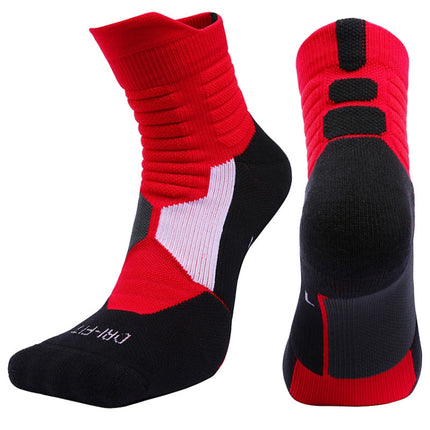 2 Pairs Antibacterial Terry Socks Basketball Socks Men And Women Adult Sports Socks, Size: S 31-34 Yards(Red)-garmade.com