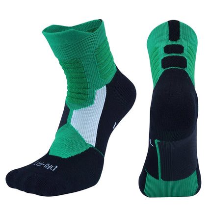 2 Pairs Antibacterial Terry Socks Basketball Socks Men And Women Adult Sports Socks, Size: S 31-34 Yards(Green)-garmade.com