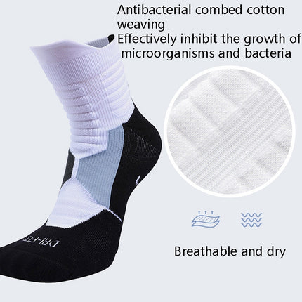 2 Pairs Antibacterial Terry Socks Basketball Socks Men And Women Adult Sports Socks, Size: S 31-34 Yards(Purple)-garmade.com