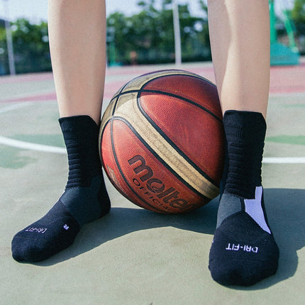 2 Pairs Antibacterial Terry Socks Basketball Socks Men And Women Adult Sports Socks, Size: S 31-34 Yards(White)-garmade.com