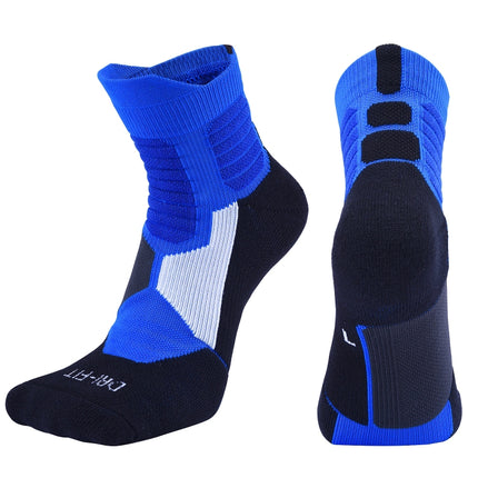 2 Pairs Antibacterial Terry Socks Basketball Socks Men And Women Adult Sports Socks, Size: L 39-42 Yards(Blue)-garmade.com