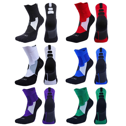 2 Pairs Antibacterial Terry Socks Basketball Socks Men And Women Adult Sports Socks, Size: L 39-42 Yards(White)-garmade.com