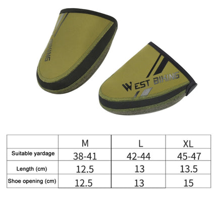 WEST BIKING Bicycle Riding Half Palm Windproof And Warm Lock Shoe Cover, Size: M(Army Green )-garmade.com