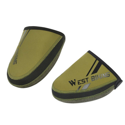 WEST BIKING Bicycle Riding Half Palm Windproof And Warm Lock Shoe Cover, Size: XL(Army Green )-garmade.com