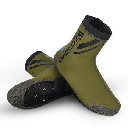 WEST BIKING YP0215049 Cycling Windproof And Warm Shoe Cover, Size: XXL(ArmyGreen)-garmade.com