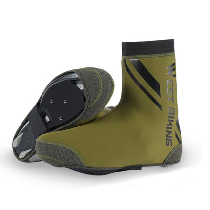 WEST BIKING YP0215049 Cycling Windproof And Warm Shoe Cover, Size: XXL(ArmyGreen)-garmade.com