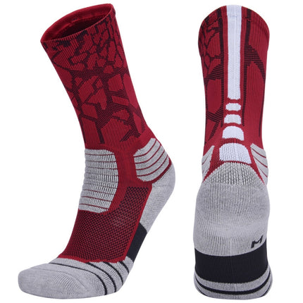2 Pairs Length Tube Basketball Socks Boxing Roller Skating Riding Sports Socks, Size: L 39-42 Yards(Red White)-garmade.com