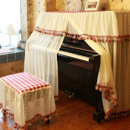 Piano Cover 150x35x110cm Lace Embroidered Cloth Piano Dust Cover-garmade.com