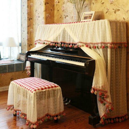 Piano Cover 150x35x110cm Lace Embroidered Cloth Piano Dust Cover-garmade.com