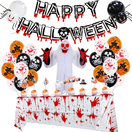 Halloween Balloon Set Blood Color Banner Three-Dimensional Ghost Party Decoration( Honeycomb Ball 1)-garmade.com