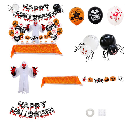 Halloween Balloon Set Blood Color Banner Three-Dimensional Ghost Party Decoration(Honeycomb Ball 2)-garmade.com