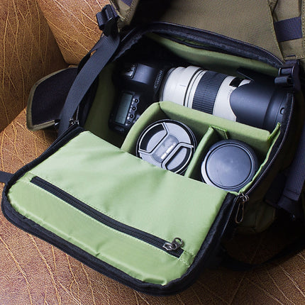 3011 Multifunctional Double Shoulder SLR Digital Camera Bag, Size: Small(Flame Orange)-garmade.com