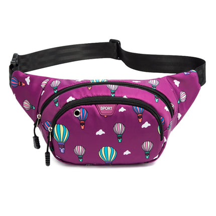 Ladies Sports Running Waist Bag Outdoor Leisure Cashier Wallet, Size: 10 inch(Balloon Purple)-garmade.com