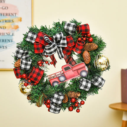 Christmas Decorations Cane Wreath Garland Door Hanger, Size: 50cm( Car)-garmade.com