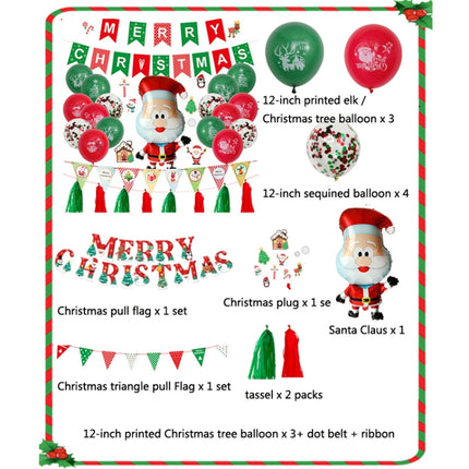 Christmas Pull Flag Aluminum Film Balloon Window Party Decoration Balloons Set(Cute Elderly)-garmade.com