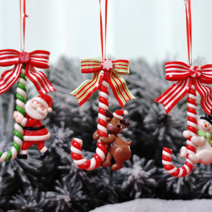 Christmas Holiday Ornament Christmas Cane Candy Bar Ornaments(Snowman)-garmade.com