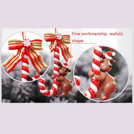 Christmas Holiday Ornament Christmas Cane Candy Bar Ornaments(Small Deer)-garmade.com