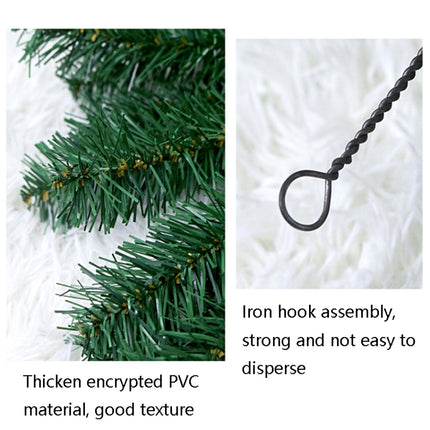 T-9 270cm Christmas Encrypted Decorative Rattan PVC Door Hanging Rattan(Gold)-garmade.com