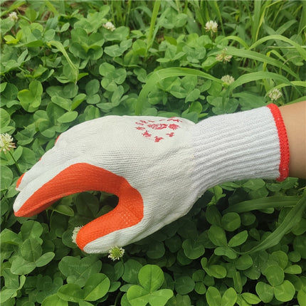 12 PCS Thickened Rubber Coated Labor Insurance Rubber Gloves(Red)-garmade.com