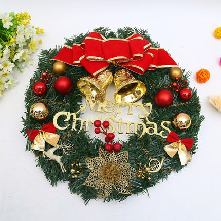 Christmas Decoration Wreath Garland Rattan Door Hanging, Specification: Double Clock-garmade.com