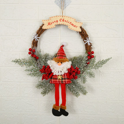 Christmas Decoration Wreath Garland Rattan Door Hanging, Specification: Big Branch, Old Man-garmade.com