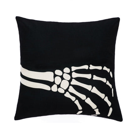 45x45cm Halloween Ornament Pillowcase Digital Print Pillow Case Without Pillow Core(Skull)-garmade.com