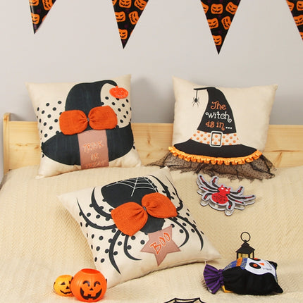45x45cm Halloween Decorations Printing Pillowcase Without Inner Core, Style: Witchcher Hat-garmade.com