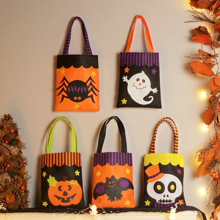 Halloween Non-woven Gift Candy Bag Cartoon Holiday Decoration Props(Spider)-garmade.com