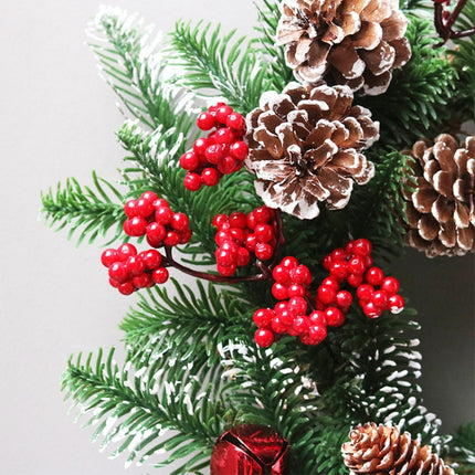 50cm SYWA39 Christmas Decoration Wreath PE White Pine Fruit Christmas Wreath-garmade.com