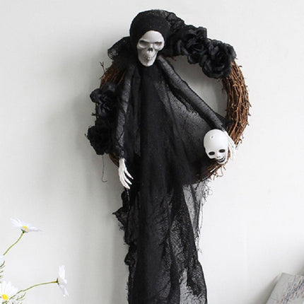 Halloween Ghost Door Hanging Horror Party Hanging Ornaments Haunted House Decoration(Black Ghost)-garmade.com