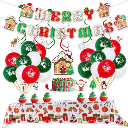 Christmas Decoration Party Latex Aluminum Film Balloon Set, Style: Candy Fruit House-garmade.com