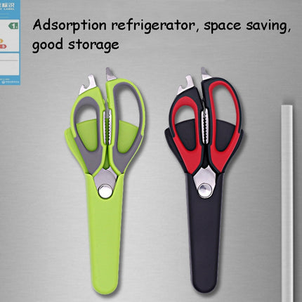 2 PCS With Sleeve Card Packaging Detachable Magnetic Kitchen Scissors Stainless Steel Household Kitchen Food Scissors Refrigerator Scissors,Random Color Delivery-garmade.com
