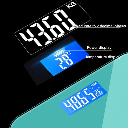Battery 28cm Smart Electronic Scales Weight Scales Household Body Scales(Deep Green)-garmade.com