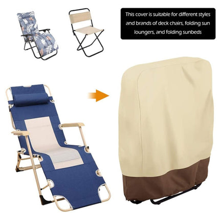 82x93cm Outdoor Deck Chair Cover Waterproof Garden Terrace Patio Chair Cover, Fabric: 190T Polyester(Beige+Coffee)-garmade.com