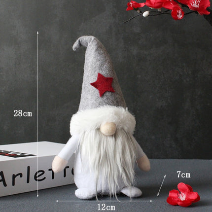 Faceless Doll With Hat Christmas Dwarf Plush Doll(Stars)-garmade.com