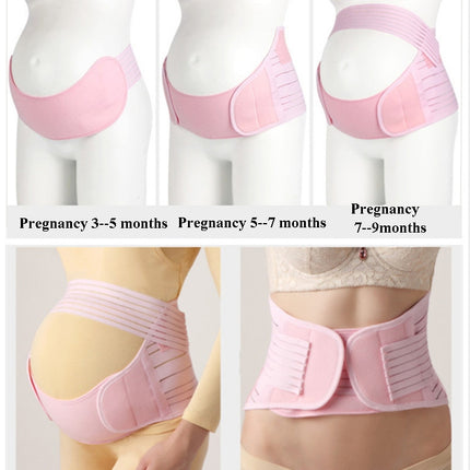 Prenatal Belly Support Three-Piece Breathable Belly Support Belt For Pregnant Women Before Childbirth, Size: S(Black)-garmade.com